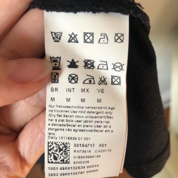 ❤️Hugo Boss Orange Tag Black Midi Dress Cotton Modal Blend Cinched Waist Size M - Picture 7 of 9